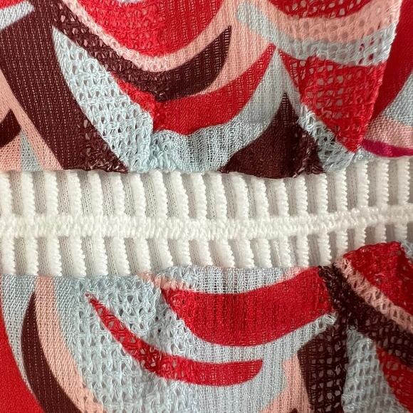 Mulla Miniskirt NWT Women’s Size M Multicolor Abstract Floral Ladder Lace - Picture 10 of 11